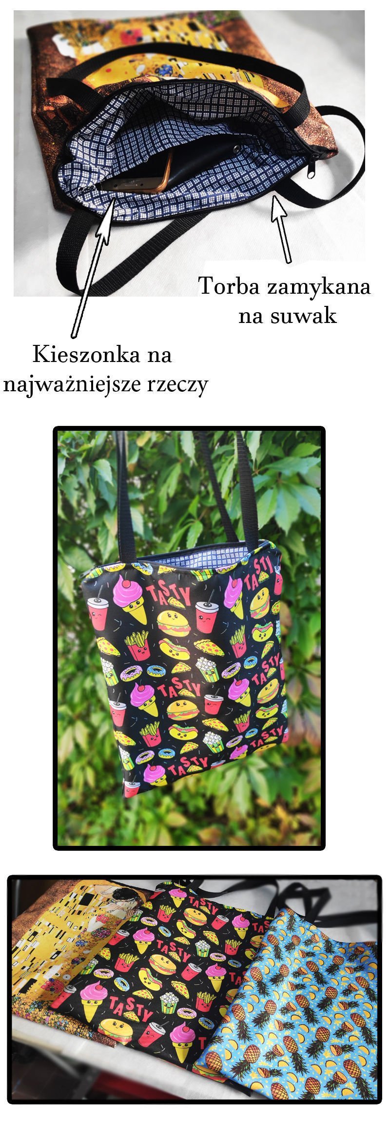 Torba Shopper-materiałowa-na ramie-pop art-prezent 13970486985 