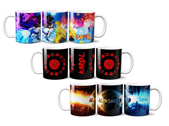 Kubek NARUTO + IMIĘ na prezent RÓŻNE WZORY