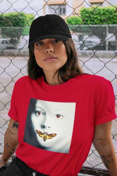 Koszulka z naszywką Milczenie owiec plakat