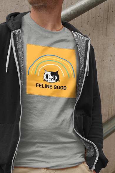 Koszulka z naszywką Feline good