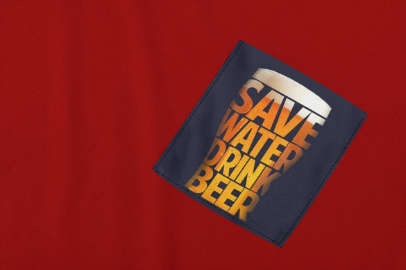 Koszulka z kieszonką Save water drink beer