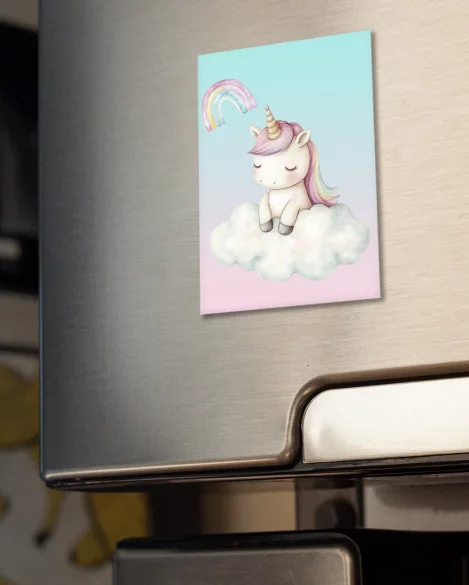 Magnes Jednorożec na chmurce – personalizowana, pastelowa