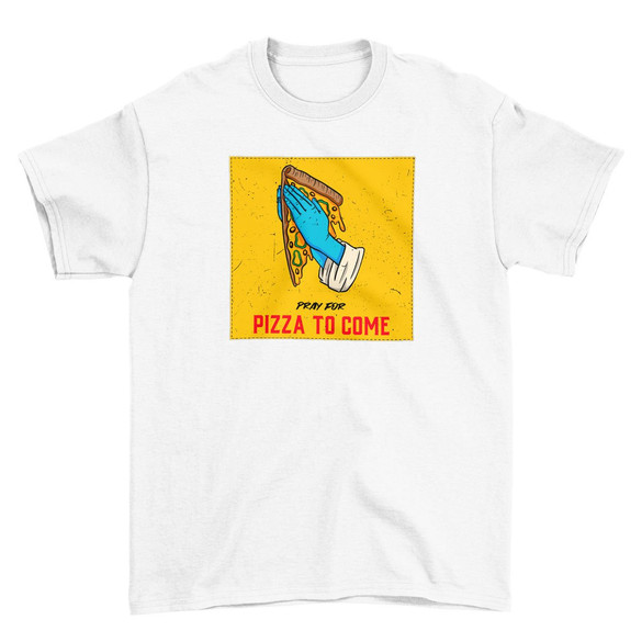 Koszulka z naszywką Pray for pizza