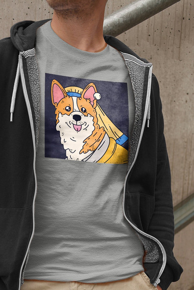 Koszulka z naszywką DOG PARODY:  Dziewczyna z perłą 