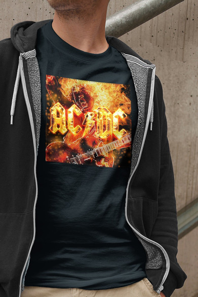 Koszulka z naszywką AC/DC   On Fire