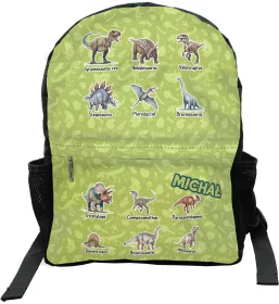Plecak szkolny Dinozaury różne - z imieniem dziecka