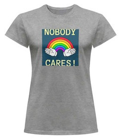 Bluzka damska z naszywką Nobody cares