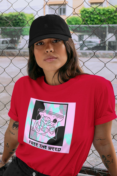 Koszulka z naszywką  Free the weed