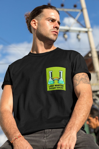 Koszulka z kieszonką JUST WANTED TO SAY HIGH