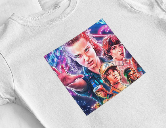 Bluzka damska z naszywką Stranger Things squad 1