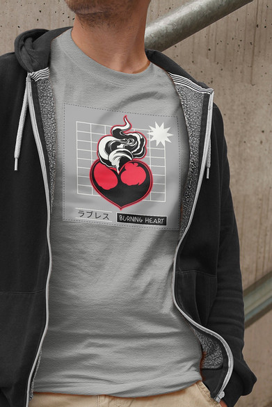 Koszulka z naszywką Burning heart