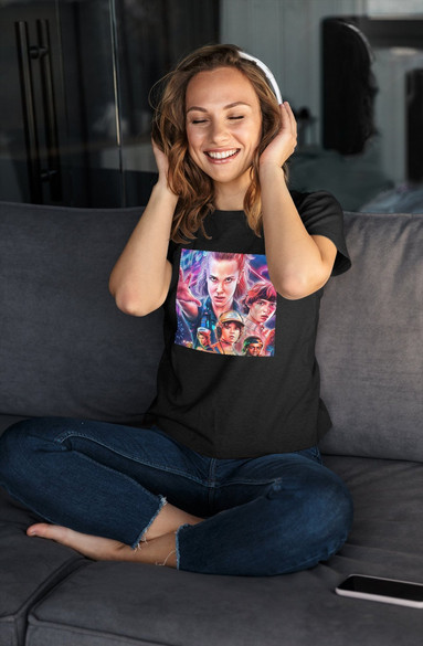 Bluzka damska z naszywką Stranger Things squad 1