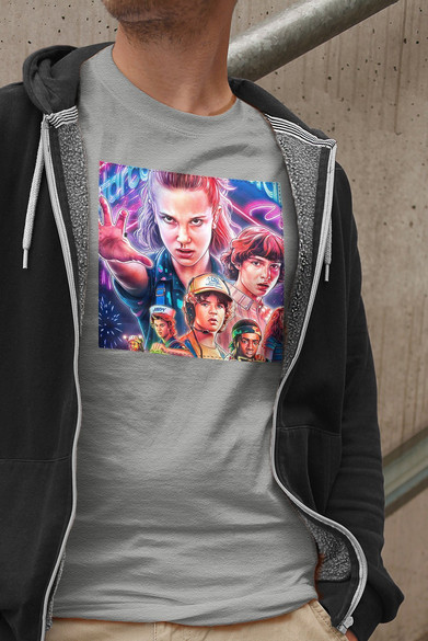 Koszulka z naszywką Stranger Things squad 1