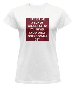 Bluzka damska z naszywką Forrest G. life is like