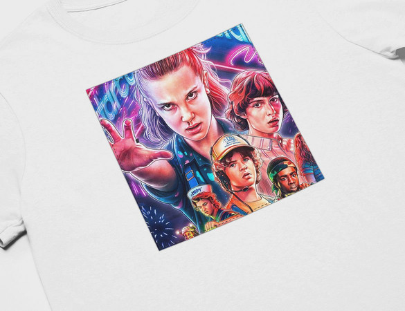 Koszulka z naszywką Stranger Things squad 1