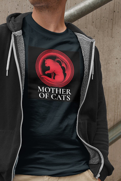 Koszulka z naszywką Mother of cats