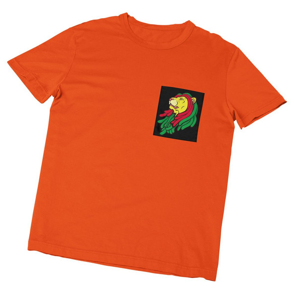 Koszulka z kieszonką RASTA LION