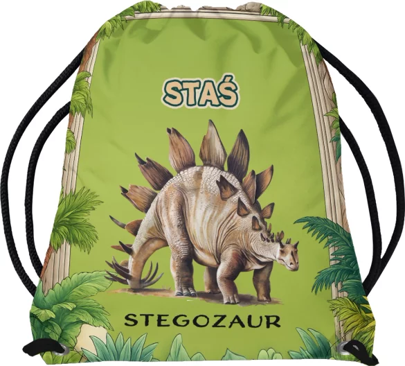 Worek Dinozaury Stegozaur z imieniem dziecka