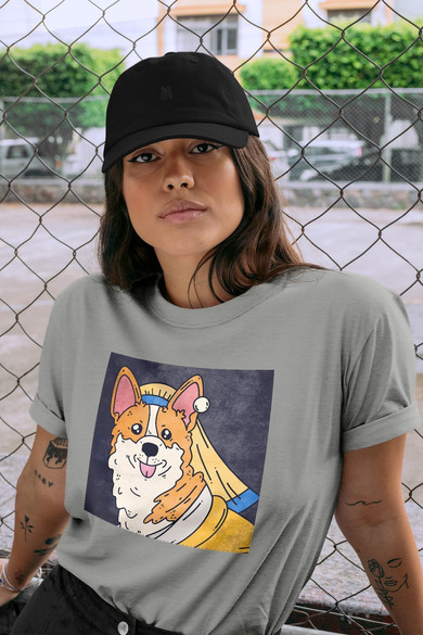 Koszulka z naszywką DOG PARODY:  Dziewczyna z perłą 