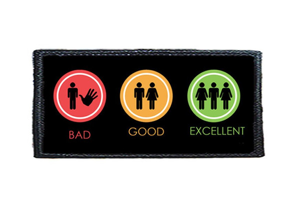 Naszywka BAD GOOD EXCELLENT / ŹLE DOBRZE DOSKONALE