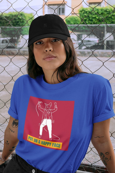 Koszulka z naszywką Put on a happy face