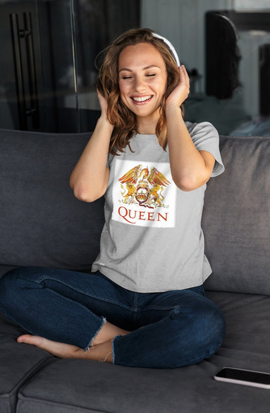 Bluzka damska z naszywką Queen logo white