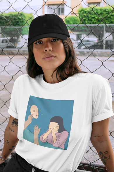 Koszulka z naszywką Put on a mask