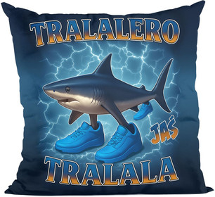 Poduszka Italian Brainrot Tralalero Tralala z piorunami