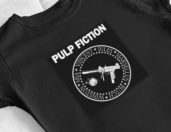 Bluzka damska z naszywką Pulp Fiction Gun