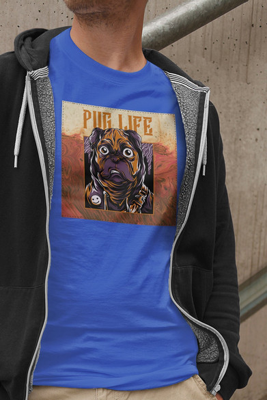 Koszulka z naszywką  PUG LIFE