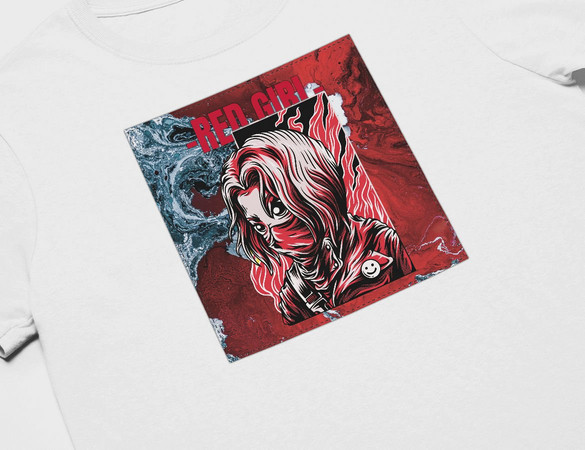 Koszulka z naszywką  RED GIRL