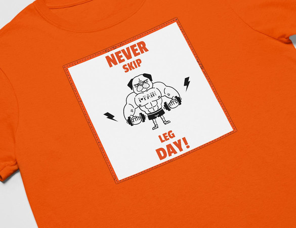 Koszulka z naszywką Never skip leg day