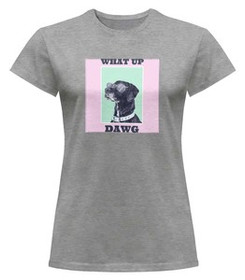 Bluzka damska z naszywką What up dawg