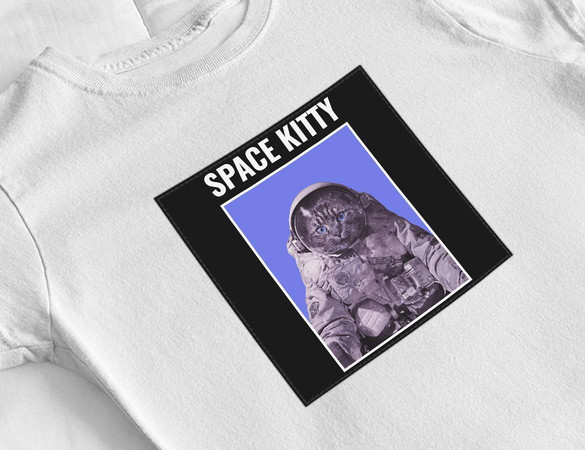 Bluzka damska z naszywką Space kitty