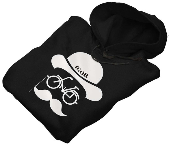 Bluza dla Rowerzysty Rowerzysta wąsy + Imię