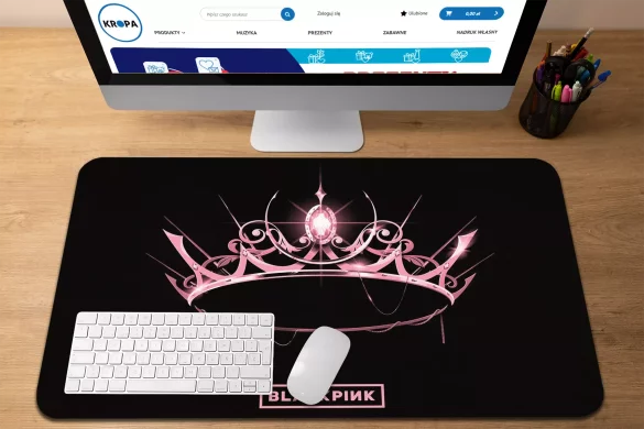 Podkładka pod mysz BlackPink pink crown The Album cover 60x40cm