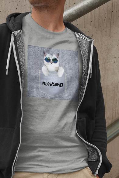 Koszulka z naszywką Meowsomepocket