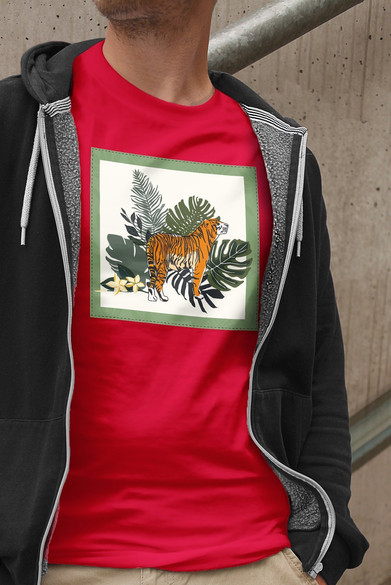 Koszulka z naszywką Tiger/Nature