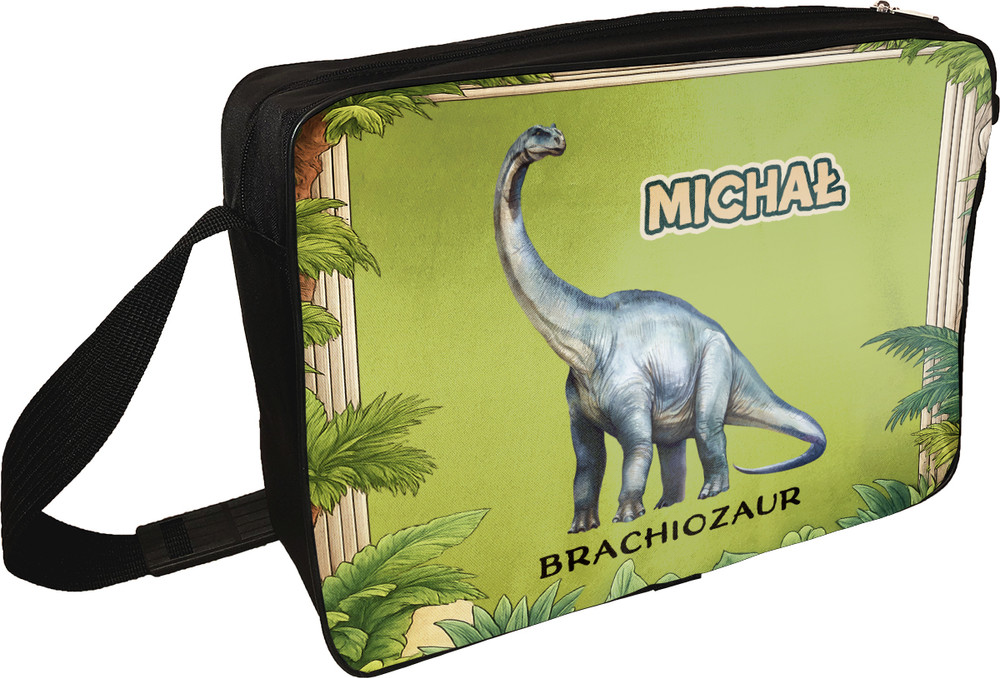 Torba na ramię Dinozaury Brachiozaur z imieniem dziecka