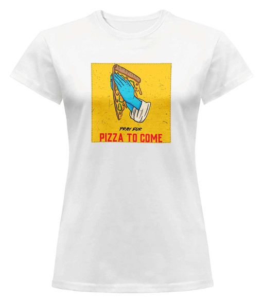 Bluzka damska z naszywką Pray for pizza