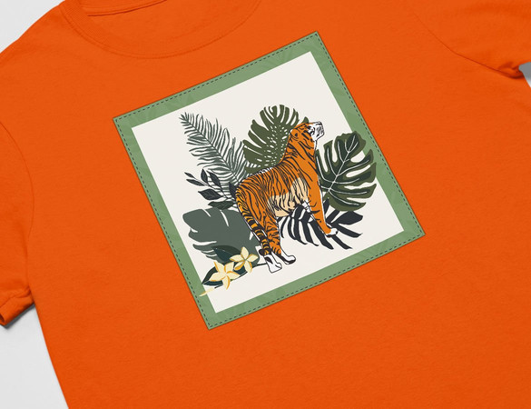 Koszulka z naszywką Tiger/Nature