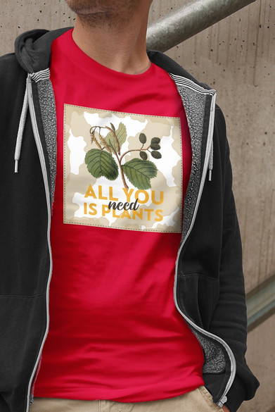 Koszulka z naszywką All you need is plants