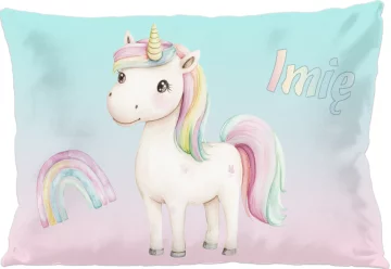 Poduszka Jednorożec pastelowy – personalizowana 60x40cm