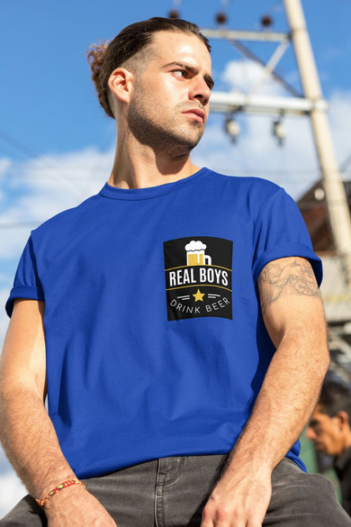 Koszulka z kieszonką REAL BOYS DRINK BEER
