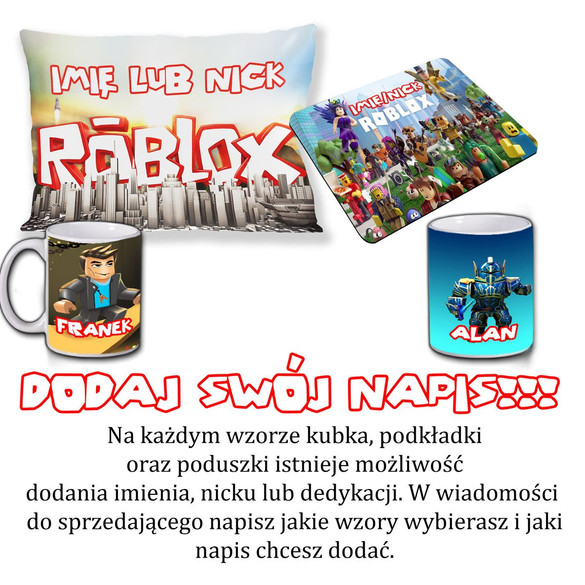 ROBLOX Zestaw na Prezent z Imieniem + Gratisy Fana