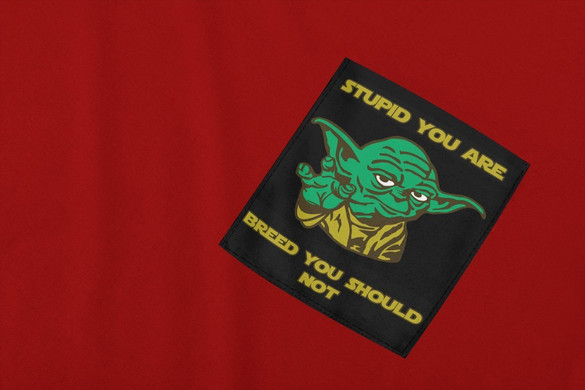 Koszulka z kieszonką STUPID YOU ARE ..YODA