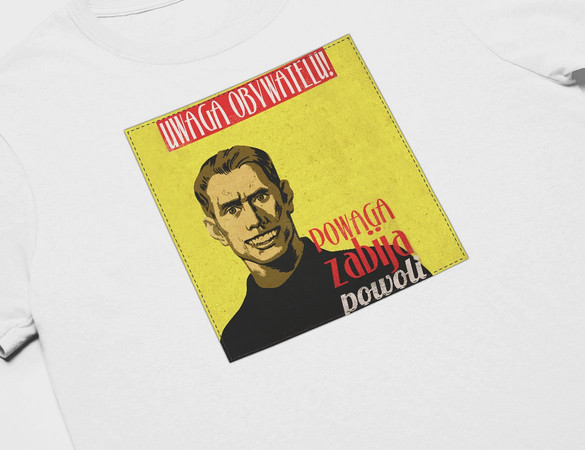 Koszulka z naszywką PRL- powaga zabija