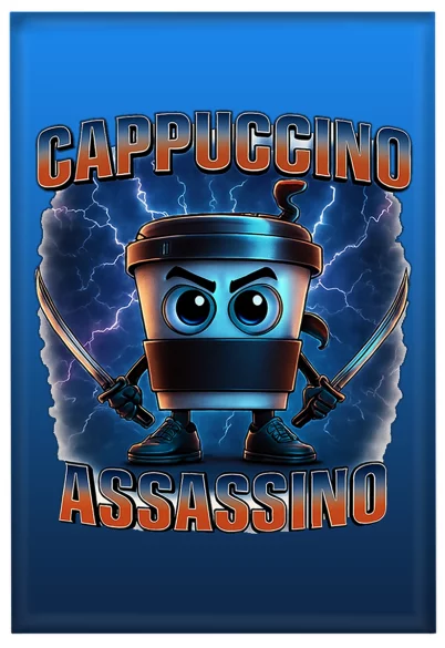 Magnes Italian Brainrot Cappuccino Assassino z piorunami