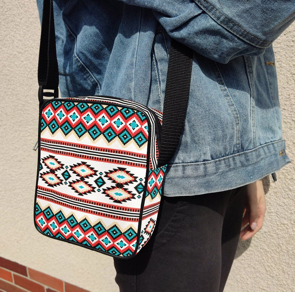 Torba Listonoszka Wzory azteckie 02 Dodaj Napis!