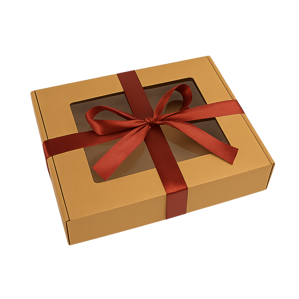 Pudełko prezentowe z okienkiem z kokardką